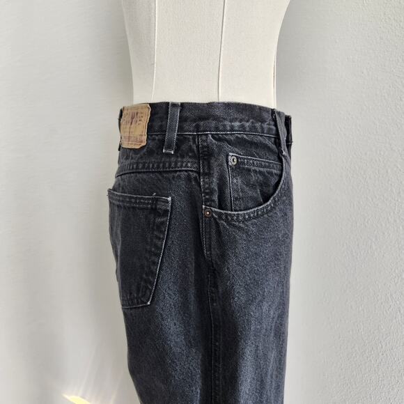 Vintage 90s Gitano Black Wash High Rise Tapered Leg Denim Jeans 2 80s - Picture 3 of 9